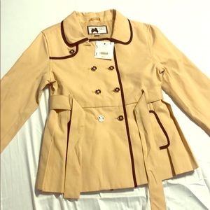 Toddler tan and black peacoat